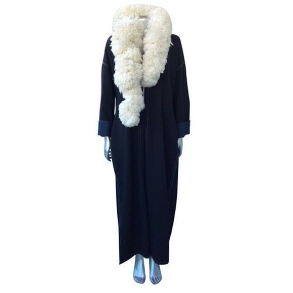 Vintage Armani Jeans Long Coat W. Detachable Scarf